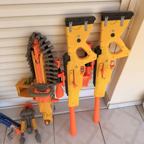 Nerf guns used, some missing magazines