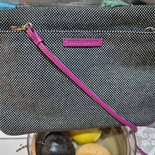 Vincent Camutto shoulder bag with woven fabric, like new, blue, boho style
