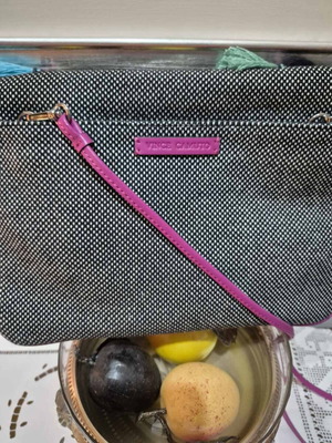 Vincent Camutto shoulder bag with woven fabric, like new, blue, boho style