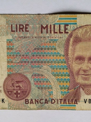 Ιταλικό χαρτονόμισμα 1000 Lire μεταχειρισμένο του 1990