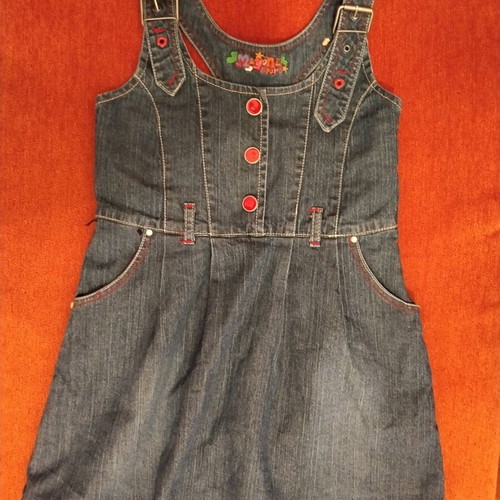Mayoral denim dress like new, blue, sleeveless with adjustable straps
