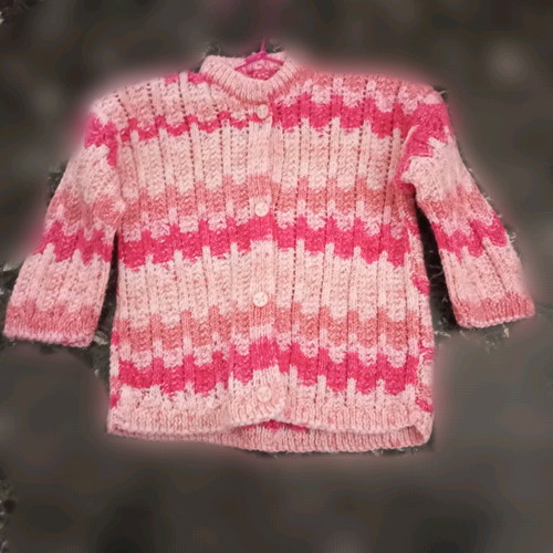 Handmade knitted cardigan like new, pink, size 92 cm, 2 years