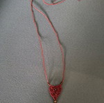 Macrame necklace used, pink