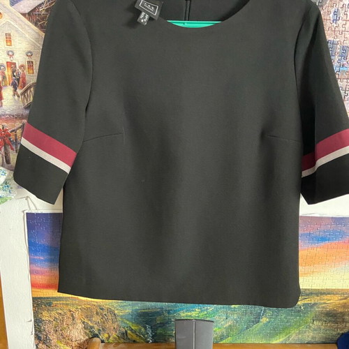 Access black winter blouse with short sleeve like new, size S