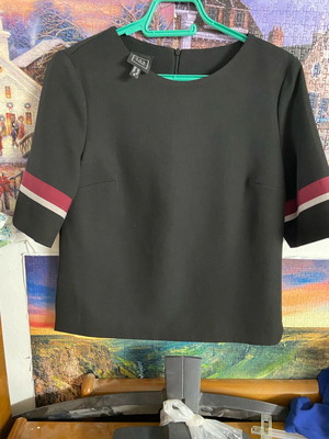 Μπλούζα Access μαύρη χειμωνιάτικη με κοντό μανίκι σαν καινούργια, μέγεθος S