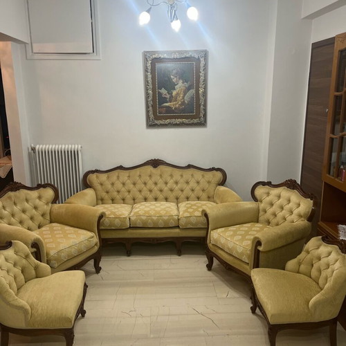 Σετ σαλονιού μεταχειρισμένο με τριθέσιο καναπέ και 4 πολυθρόνες