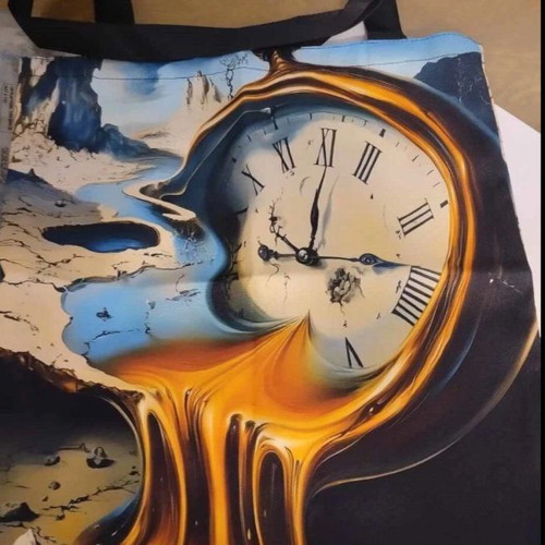 Fabric shoulder bag new with design inspired by Dalí's artwork