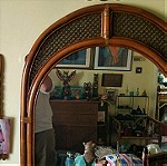  Καθρέφτης από βιεννέζικη ψάθα και μπαμπού.