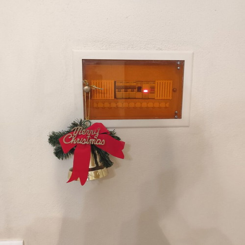 Christmas bell used, 11 cm height, 10 cm diameter
