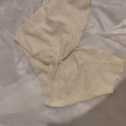 Top beige strapless tie-front like new