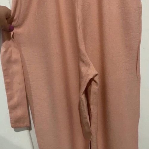 Women's jumpsuit new, salmon color, linen fabric, size L