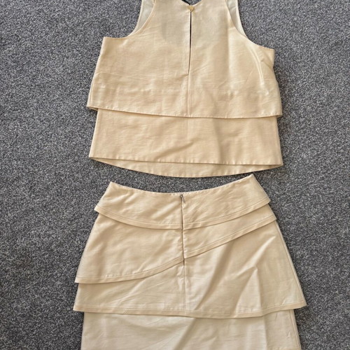 Emporio Armani beige top and skirt set like new size 38