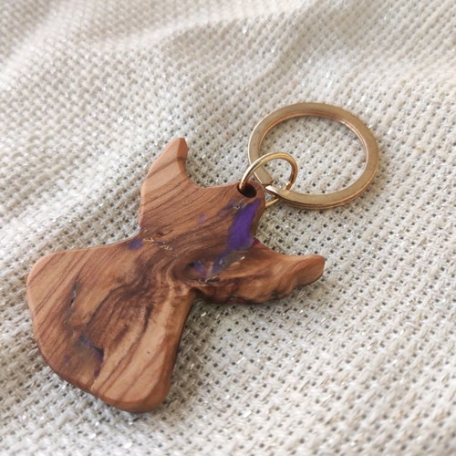 Wooden angel keychain