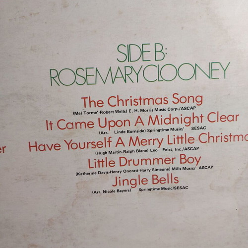 White Christmas vinyl used with Bing Crosby and Rosemary Clooney