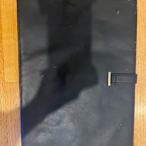 Sisley envelope bag used, black leather 35x25cm