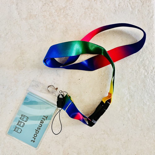 Lanyard set of five with plastic card holders like new