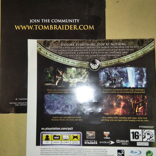 Tomb Raider Underworld PS3 used without disc and case