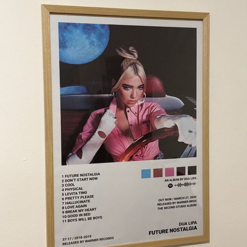 Dua Lipa Future Nostalgia HD album cover poster with frame new