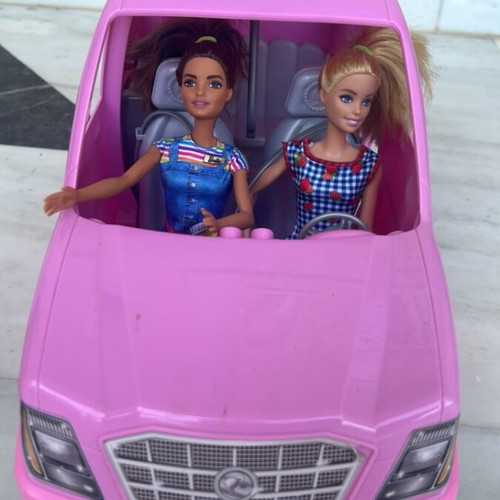Barbie van and Cabrio car toy