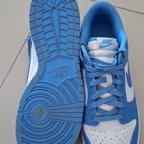 Nike Dunk Low Retro sneakers, blue and white, size 46
