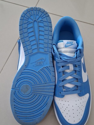 Nike Dunk Low Retro sneakers, blue and white, size 46