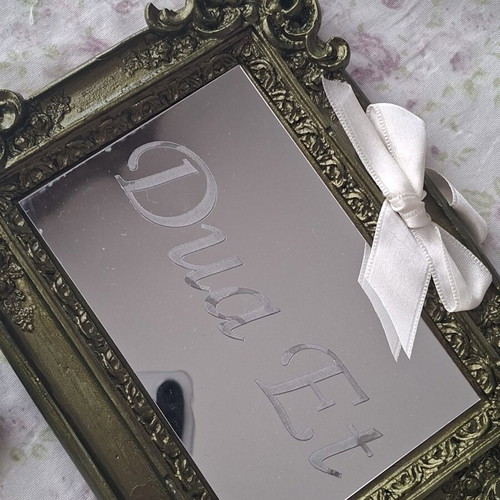 Set of 3 Vintage Baroque Wall Mirrors with Silver Lettering