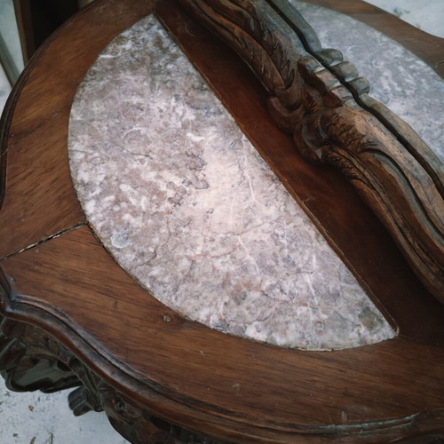 Vintage solid wood entryway set, carved