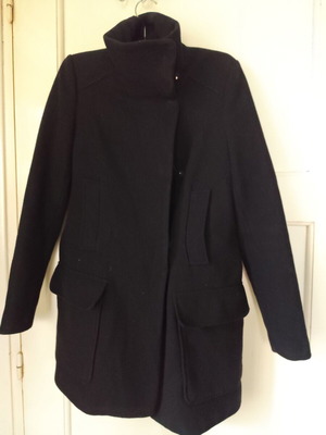 Zara black wool coat used, size S