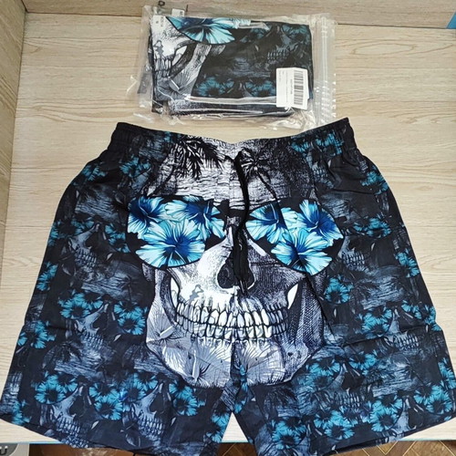 Men's Swim Shorts with 3D Print Size M New, Quick-Dry