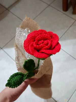 Knitted rose flower new, handmade