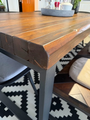 Solid Fir Table walnut color 2.00x1.00, like new