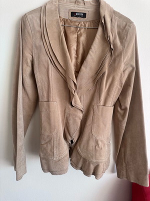 Morgan genuine leather suede beige jacket like new