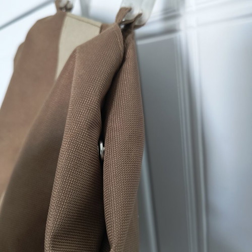Fabric handbag with plastic handles new, brown