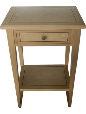 Wooden Beech Console with Marquetry and Drawer new