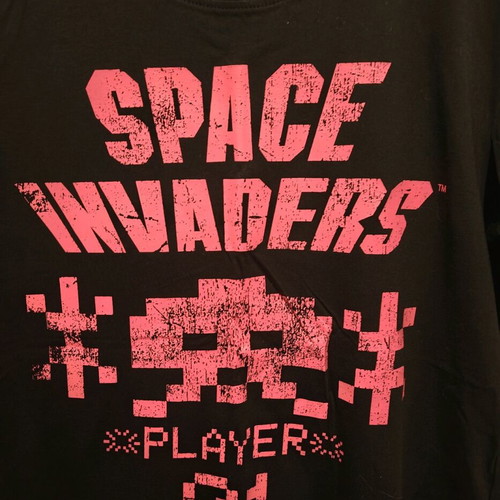 T shirt Space Invaders used, black, size S