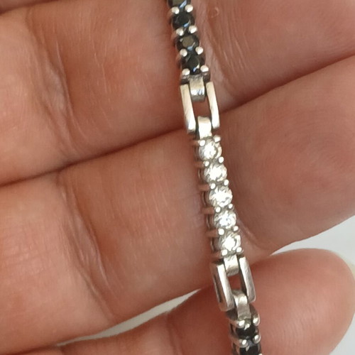 925 silver bracelet 18 cm with zirconia