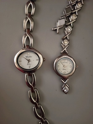 Ρολόγια Valentino και Christian Dior quartz καινούργια με ασημί μπρασελέ, πακέτο 2