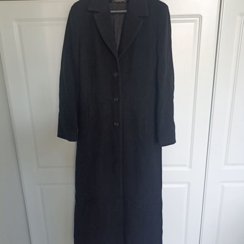 Sisan Club vintage wool maxi coat, black, size S