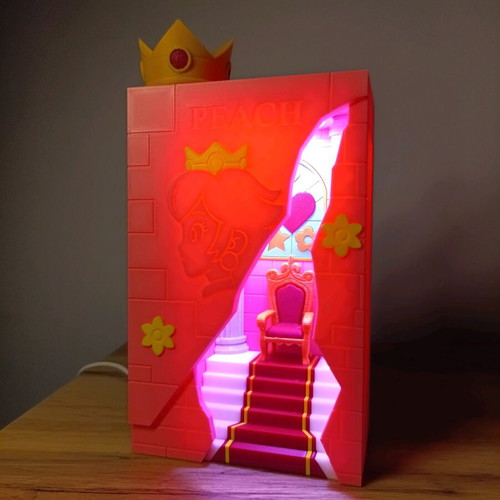 Princess Peach Castle lamp like new with RGB effects