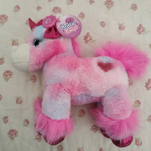 Keel Toys plush unicorn new, pink Glitter Gems series
