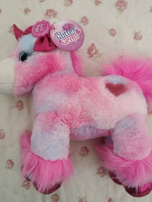 Keel Toys plush unicorn new, pink Glitter Gems series