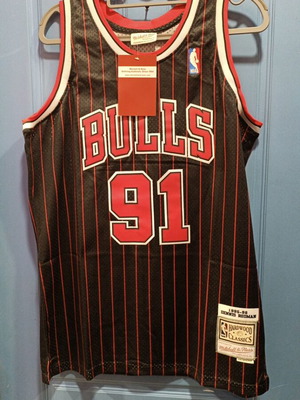 NBA Bulls 91 Rodman jersey new, authentic