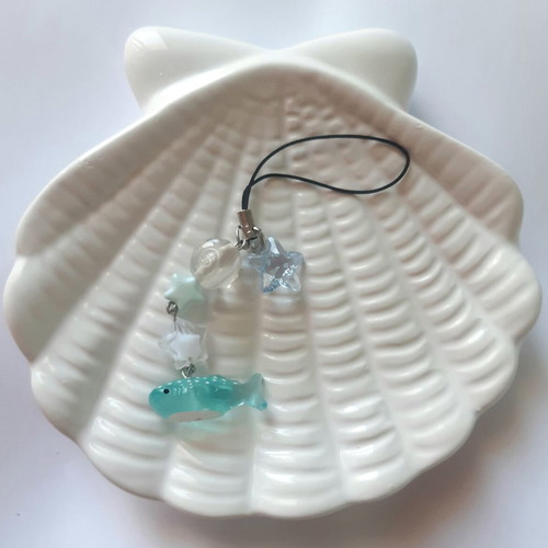Blue whale phone charm new