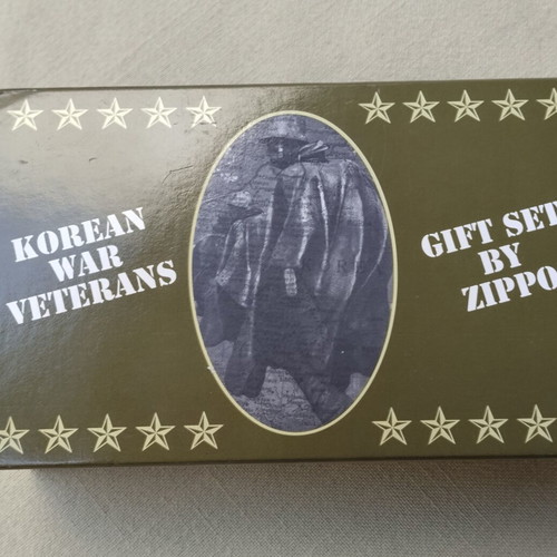 Zippo Korean War Veterans Double Set solid brass mint condition