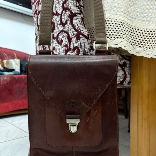 The Bridge shoulder bag used, brown leather unisex