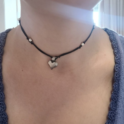 Handmade reversible heart necklace for women and children