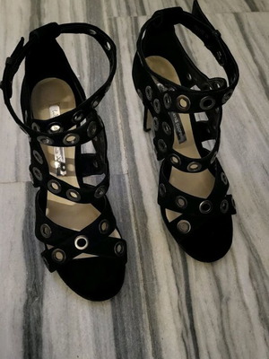 Black high heel sandals used, size 39