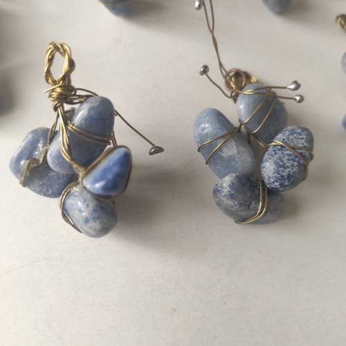 Semi-precious stones blue quartz, aventurine and sodalite new