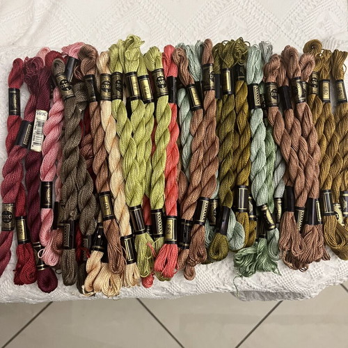 DMC Coton Perlé embroidery threads new, set of 50 colorful skeins