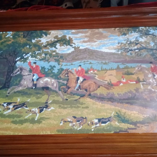 Embroidery painting hunting theme new 97x47 cm